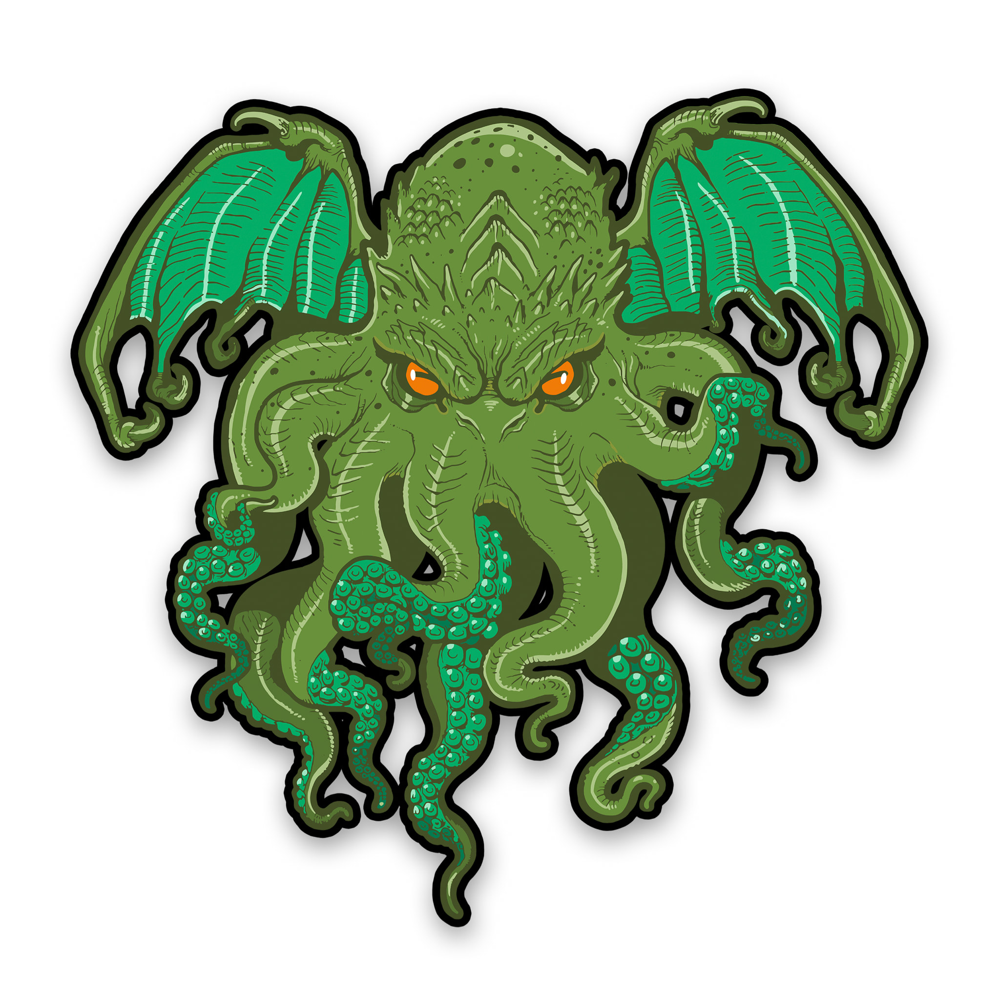 Cthulhu Cartoon Character Entity Lovecraft Green Embroidered Iron On Patch 
